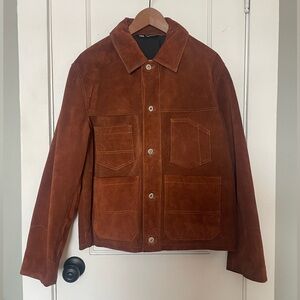 Zara Men's (unisex) Rich Brown Suede Jacket